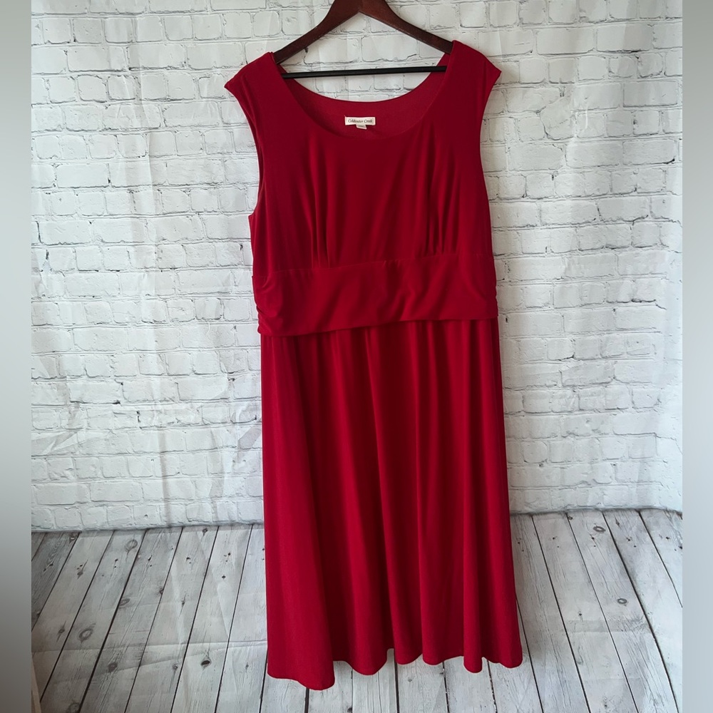 coldwater creek dark red sleeveless long dress size 24 - Picture 4 of 10
